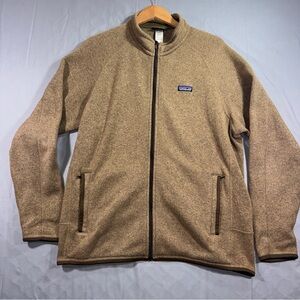 Patagonia Jacket Mens XL Beige Fleece Full Zip Outdoor Hiking Casual Warm